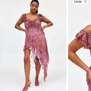 UO Hyacinth Lace Spliced Midi Dress